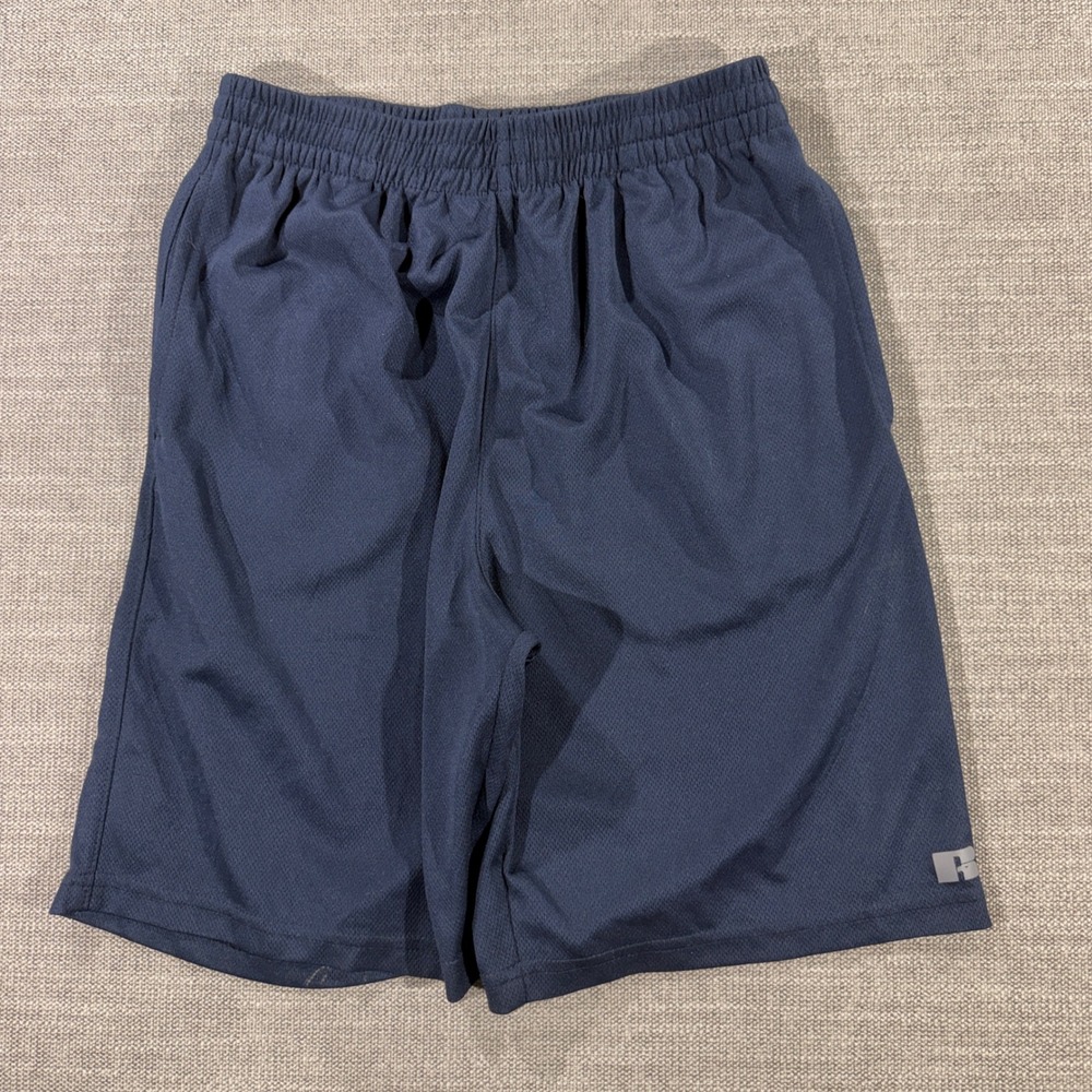 Russell Athletic Basketball Shorts Boys XL 14/16 Navy Blue Good Mesh Sporty